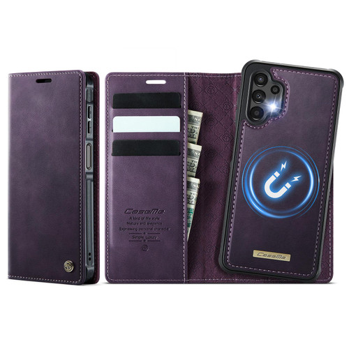 Samsung Galaxy A13 5G CaseMe C49 Magnetic RFID Blocking Detachable Wallet Leather Phone Case - Purple