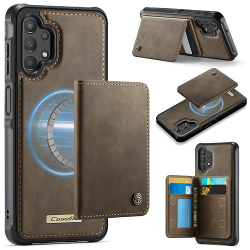 Samsung Galaxy A13 5G CaseMe Me80 Series Detachable Wallet Magnetic RFID Vegan Leather Phone Case - Coffee