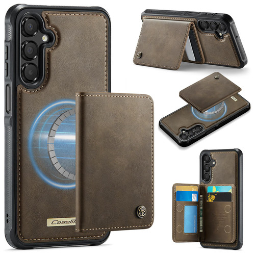 Samsung Galaxy A15 5G CaseMe Me80 Series Detachable Wallet Magnetic RFID Vegan Leather Phone Case - Coffee