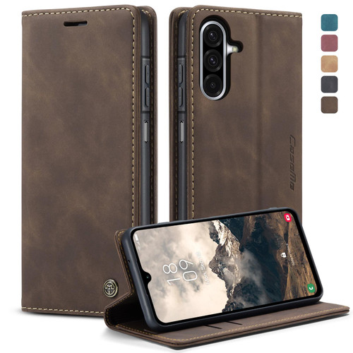Samsung Galaxy A17 5G CaseMe 013 Multifunctional Horizontal Flip Leather Phone Case - Coffee