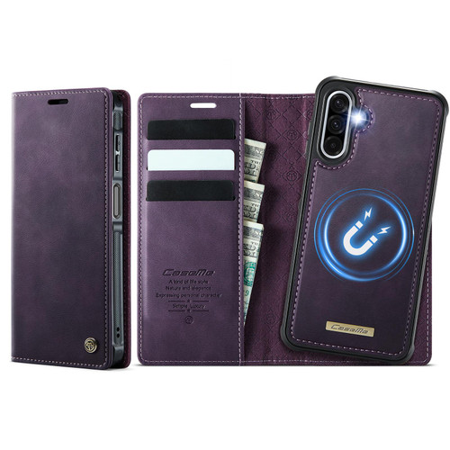 Samsung Galaxy A17 5G CaseMe C49 Magnetic RFID Blocking Detachable Wallet Leather Phone Case - Purple