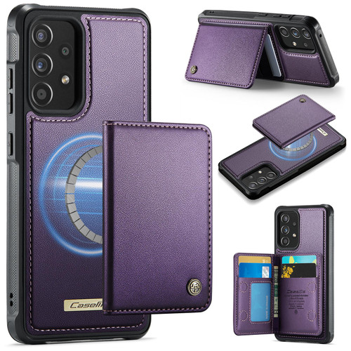 Samsung Galaxy A52 / A52s 5G CaseMe Me80 Series Detachable Wallet Magnetic RFID Vegan Leather Phone Case - Purple