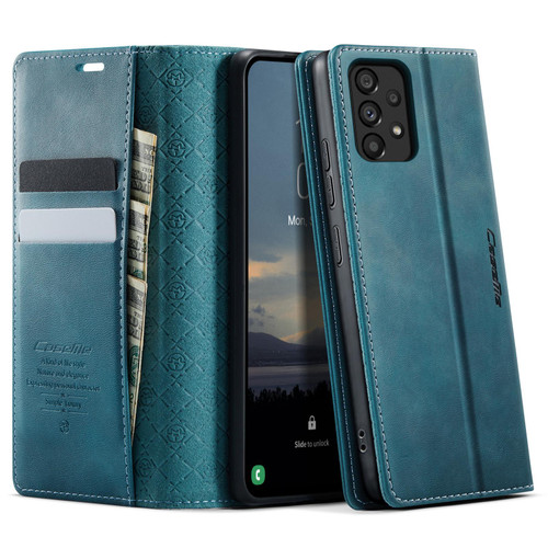 Samsung Galaxy A53 CaseMe 033 Calf Leather Lining Microfibre RFID Blocking Phone Case - Green