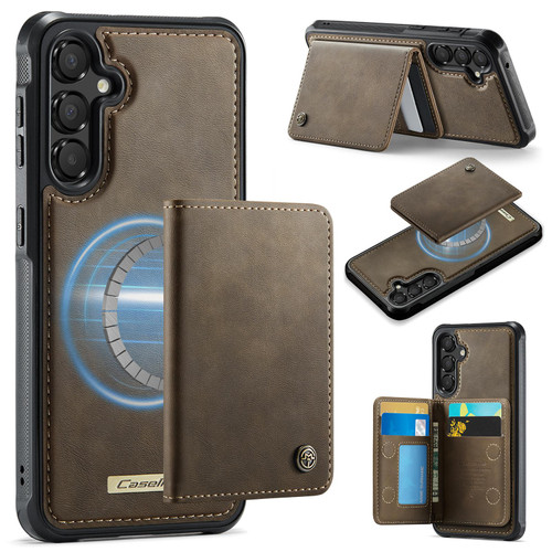 Samsung Galaxy A35 5G CaseMe Me80 Series Detachable Wallet Magnetic RFID Vegan Leather Phone Case - Coffee
