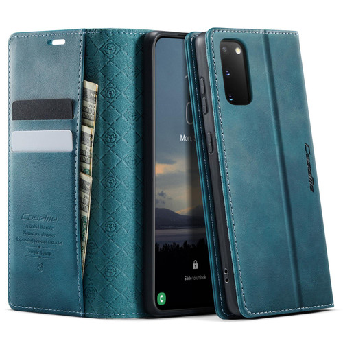 Samsung Galaxy S20 CaseMe 033 Calf Leather Lining Microfibre RFID Blocking Phone Case - Green