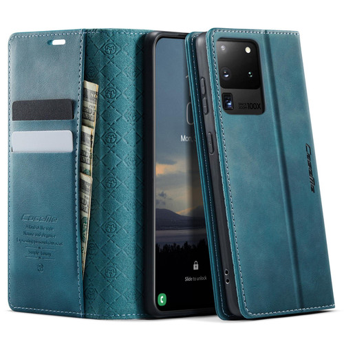 Samsung Galaxy S20 Ultra CaseMe 033 Calf Leather Lining Microfibre RFID Blocking Phone Case - Green
