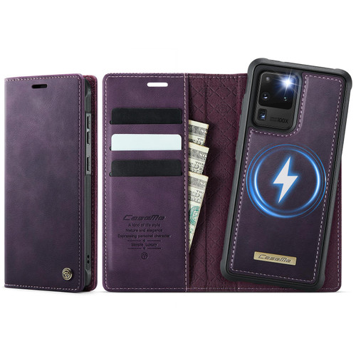 Samsung Galaxy S20 Ultra CaseMe C49 Magnetic RFID Blocking Detachable Wallet Leather Phone Case - Purple