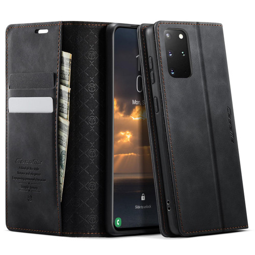 Samsung Galaxy S20+ CaseMe 033 Calf Leather Lining Microfibre RFID Blocking Phone Case - Black