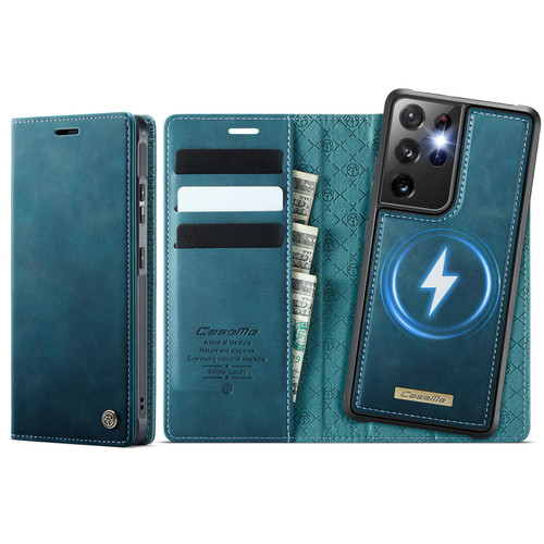 Samsung Galaxy S21 Ultra 5G CaseMe C49 Magnetic RFID Blocking Detachable Wallet Leather Phone Case - Green
