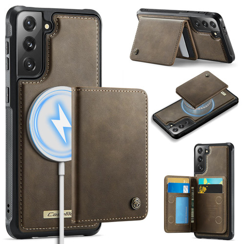 Samsung Galaxy S21 5G CaseMe Me80 Series Detachable Wallet Magnetic RFID Vegan Leather Phone Case - Coffee