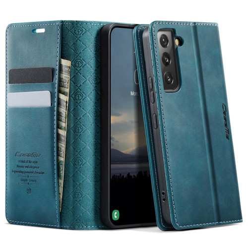 Samsung Galaxy S22+ 5G CaseMe 033 Calf Leather Lining Microfibre RFID Blocking Phone Case - Green