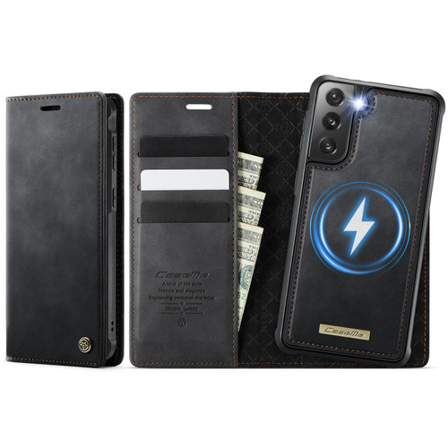 Samsung Galaxy S21+ 5G CaseMe C49 Magnetic RFID Blocking Detachable Wallet Leather Phone Case - Black