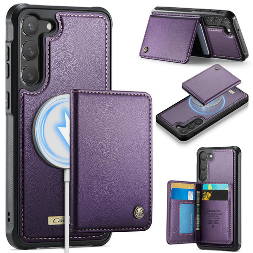 Samsung Galaxy S23 5G CaseMe Me80 Series Detachable Wallet Magnetic RFID Vegan Leather Phone Case - Purple