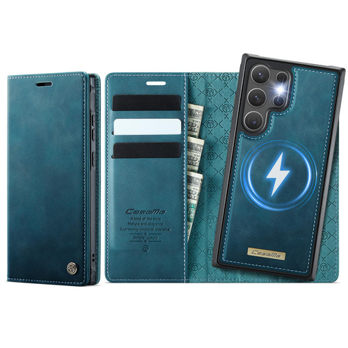 Samsung Galaxy S23 Ultra 5G CaseMe C49 Magnetic RFID Blocking Detachable Wallet Leather Phone Case - Green