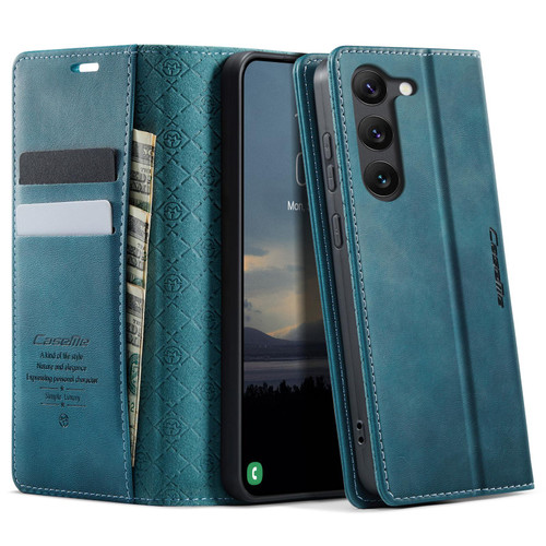 Samsung Galaxy S23+ 5G CaseMe 033 Calf Leather Lining Microfibre RFID Blocking Phone Case - Green