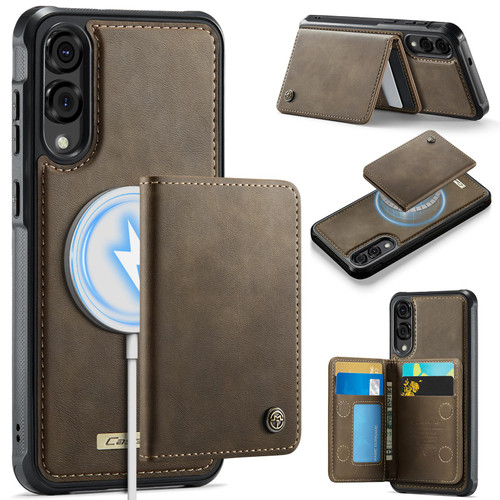 Samsung Galaxy S25 Edge 5G CaseMe Me80 Series Detachable Wallet Magnetic RFID Vegan Leather Phone Case - Coffee
