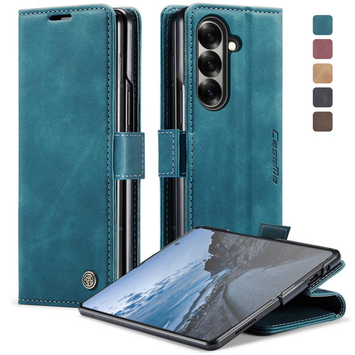 Samsung Galaxy Z Fold7 CaseMe 013 Multifunctional Horizontal Flip Leather Phone Case - Blue