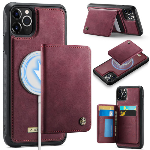 iPhone 11 Pro CaseMe Me80 Series Detachable Wallet Magnetic RFID Vegan Leather Phone Case - Red
