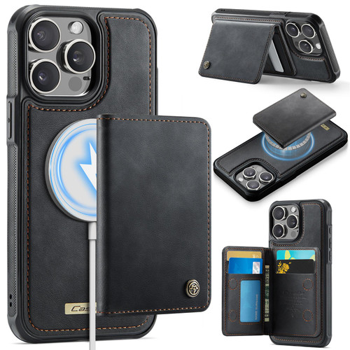 iPhone 12 / 12 Pro CaseMe Me80 Series Detachable Wallet Magnetic RFID Vegan Leather Phone Case - Black