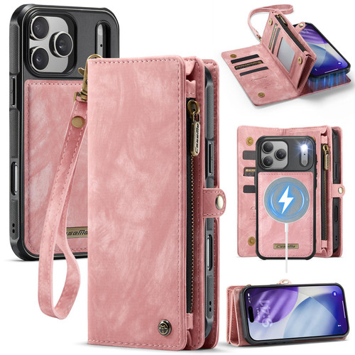 iPhone 17 Pro CaseMe 008 Detachable Multifunctional Leather Phone Case - Pink