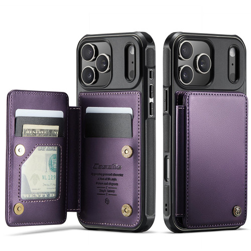 iPhone 17 Pro Max CaseMe C22 Card Slots Holder RFID Anti-theft Phone Case - Purple