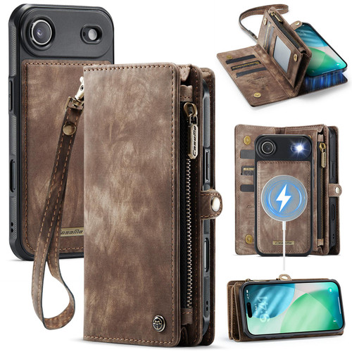 iPhone Air CaseMe 008 Detachable Multifunctional Leather Phone Case - Brown