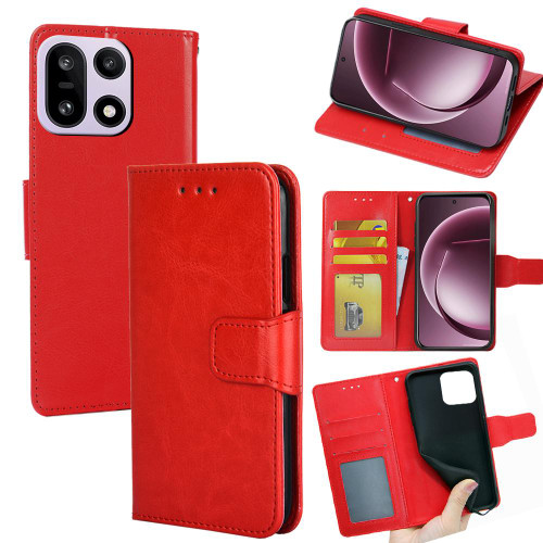 OnePlus 15 5G Crystal Texture Leather Phone Case - Red