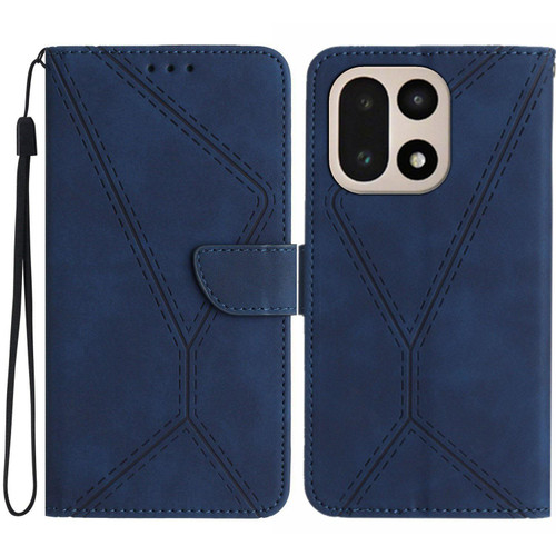 OnePlus 15 5G Stitching Embossed Leather Phone Case - Blue
