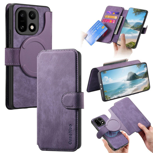 OnePlus 15 CaseNeo MagSafe RFID Anti-theft Retro Leather Phone Case - Purple