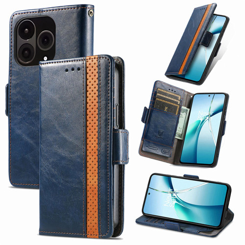 OnePlus 15 CaseNeo Splicing Dual Magnetic Buckle Leather Phone Case - Blue
