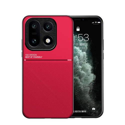 OnePlus 15 Classic Tilt Strip Grain Magnetic PC Hybrid TPU Phone Case - Red