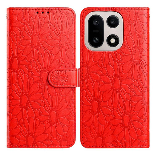 OnePlus 15 Daisy Embossed Leather Phone Case - Red
