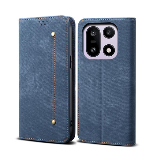 OnePlus 15 Denim Texture Casual Style Horizontal Flip Leather Case - Blue