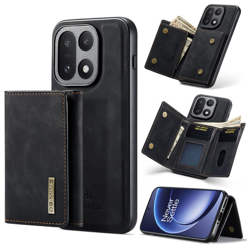 OnePlus 15 DG.MING M1 Series 3-Fold Multi Card Wallet + Magnetic Phone Case - Black
