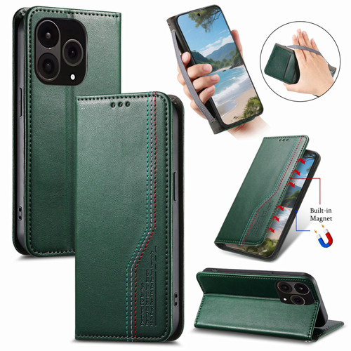 OnePlus 15 Elastic Wristband Magnetic Suction Leather Phone Case - Green