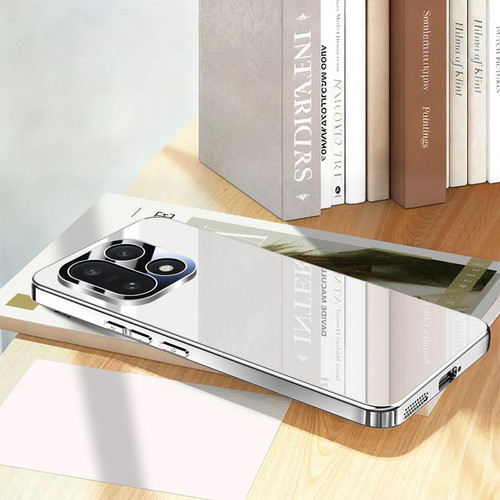 OnePlus 15 Electroplating Ice Crystal Airbag Full Coverage Shockproof Phone Case - Silver