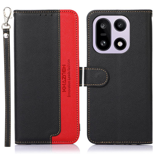 OnePlus 15 KHAZNEH Litchi Texture Leather RFID Phone Case - Black
