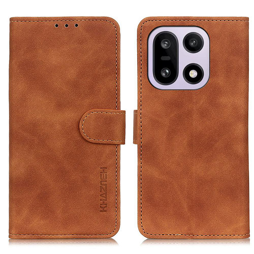 OnePlus 15 KHAZNEH Retro Texture Leather Phone Case - Brown