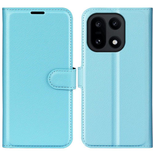 OnePlus 15 Litchi Texture Horizontal Flip Leather Phone Case with Holder - Blue