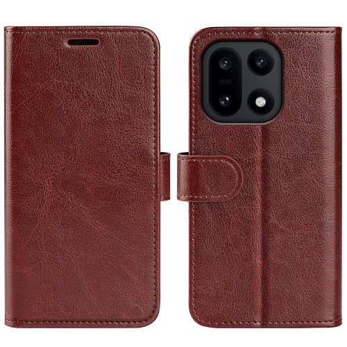 OnePlus 15 R64 Texture Horizontal Flip Leather Phone Case - Brown