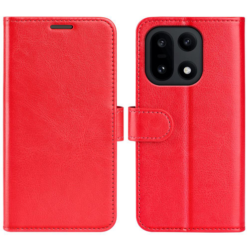 OnePlus 15 R64 Texture Horizontal Flip Leather Phone Case - Red