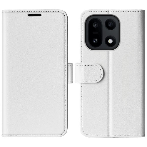 OnePlus 15 R64 Texture Horizontal Flip Leather Phone Case - White