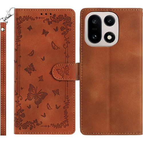 OnePlus 15 Secret Garden Butterfly Pattern Leather Phone Case - Brown