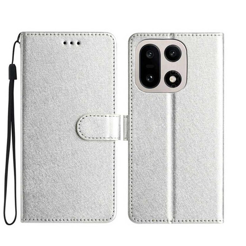 OnePlus 15 Silk Texture Horizontal Flip Leather Phone Case - Silver