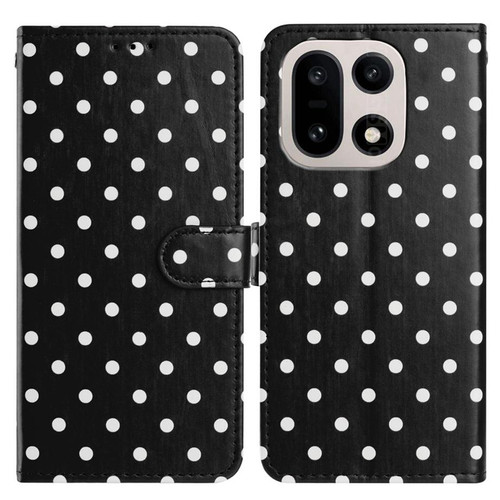 OnePlus 15 Small Dots Pattern Vegan Leather Phone Case - Black