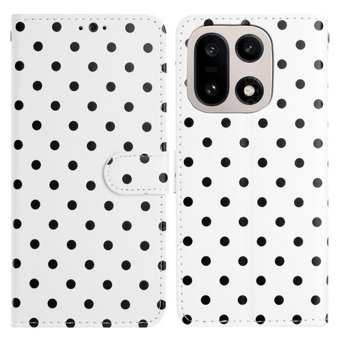 OnePlus 15 Small Dots Pattern Vegan Leather Phone Case - White