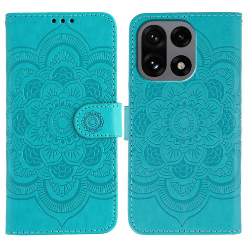 OnePlus 15 Sun Mandala Embossing Pattern Phone Leather Case - Blue
