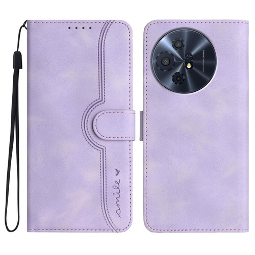 TCL 50 XL 5G Heart Pattern Skin Feel Leather Phone Case - Purple