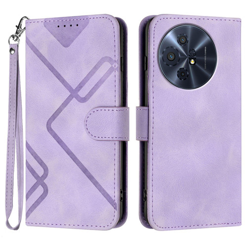 TCL 50 XL 5G Line Pattern Skin Feel Leather Phone Case - Light Purple
