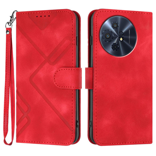 TCL 50 XL 5G Line Pattern Skin Feel Leather Phone Case - Red